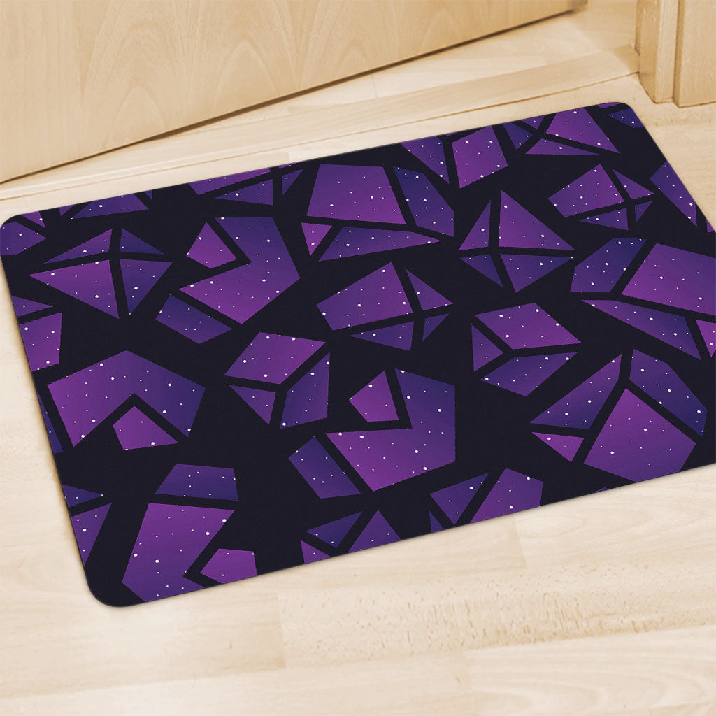 Purple Crystal Cosmic Galaxy Space Print Polyester Doormat
