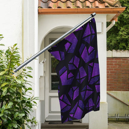 Purple Crystal Cosmic Galaxy Space Print Polyester Flag