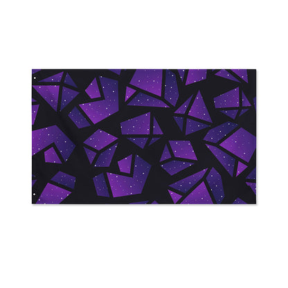 Purple Crystal Cosmic Galaxy Space Print Polyester Flag