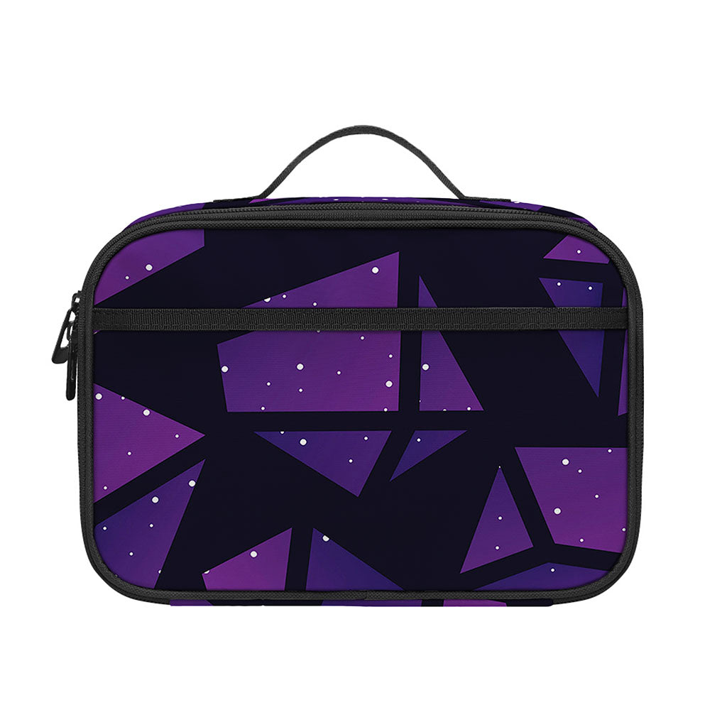 Purple Crystal Cosmic Galaxy Space Print Portable Lunch Bag