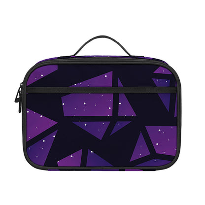 Purple Crystal Cosmic Galaxy Space Print Portable Lunch Bag