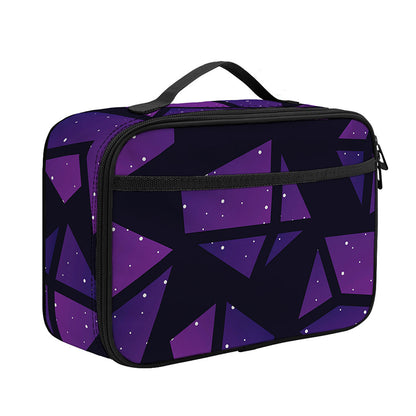 Purple Crystal Cosmic Galaxy Space Print Portable Lunch Bag
