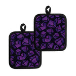 Purple Crystal Cosmic Galaxy Space Print Pot Holders