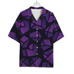 Purple Crystal Cosmic Galaxy Space Print Rayon Hawaiian Shirt