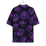 Purple Crystal Cosmic Galaxy Space Print Rayon Hawaiian Shirt