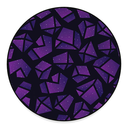 Purple Crystal Cosmic Galaxy Space Print Round Floor Mat