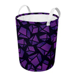 Purple Crystal Cosmic Galaxy Space Print Round Laundry Basket