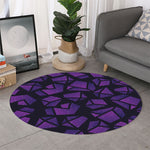 Purple Crystal Cosmic Galaxy Space Print Round Rug