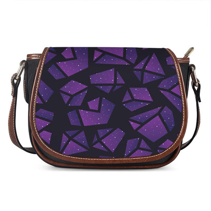 Purple Crystal Cosmic Galaxy Space Print Saddle Bag