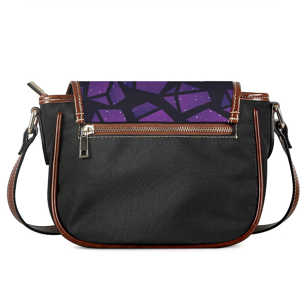 Purple Crystal Cosmic Galaxy Space Print Saddle Bag