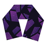Purple Crystal Cosmic Galaxy Space Print Scarf