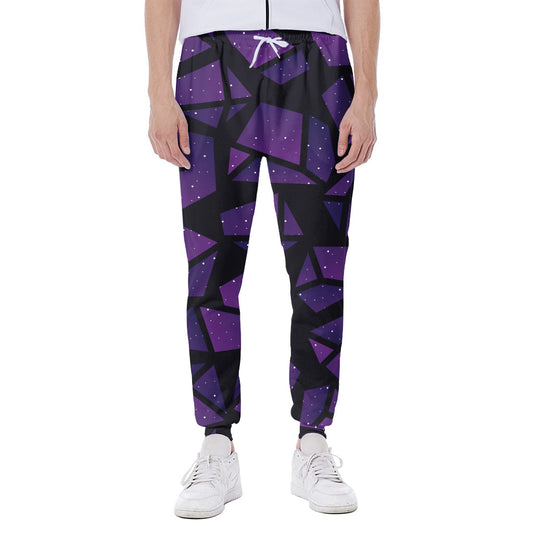 Purple Crystal Cosmic Galaxy Space Print Scuba Joggers