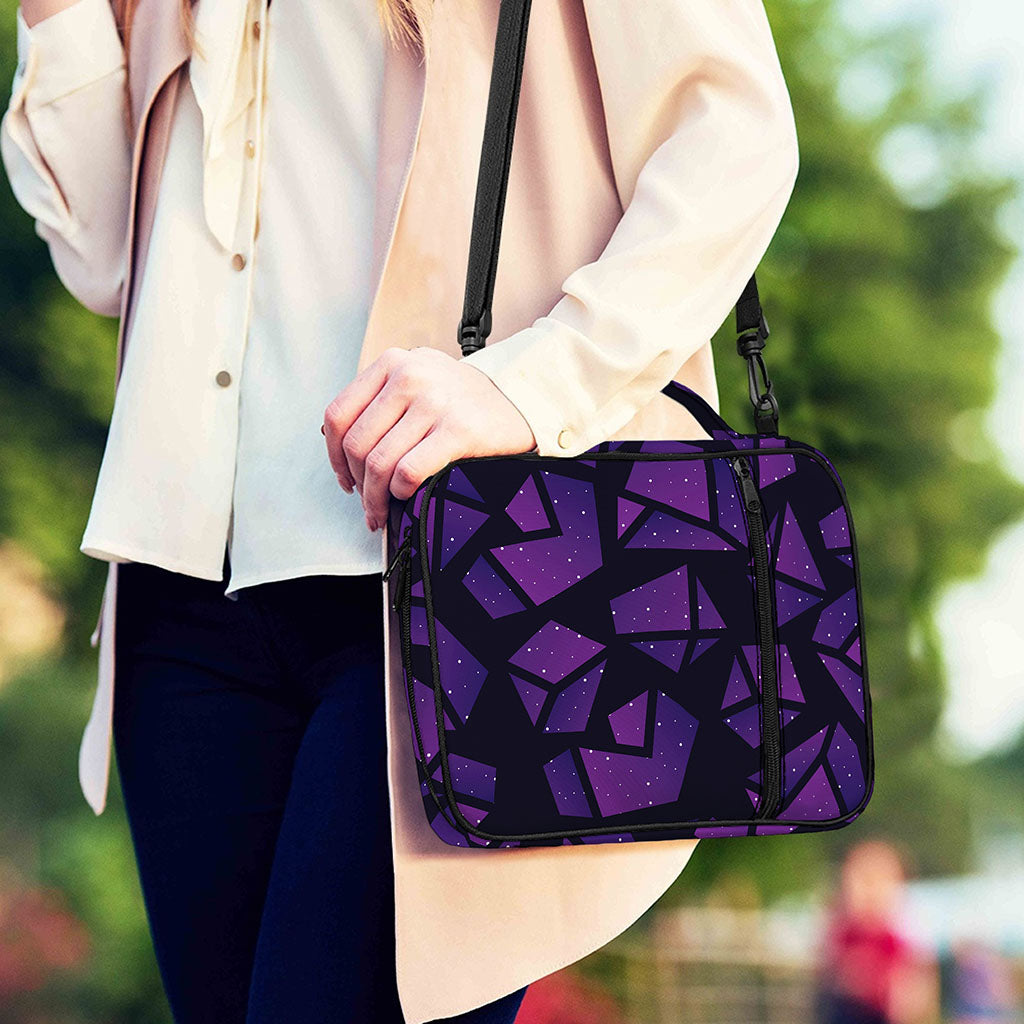 Purple Crystal Cosmic Galaxy Space Print Shoulder Strap Bible Bag