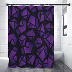 Purple Crystal Cosmic Galaxy Space Print Shower Curtain