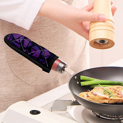 Purple Crystal Cosmic Galaxy Space Print Skillet Handle Cover
