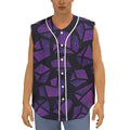 Purple Crystal Cosmic Galaxy Space Print Sleeveless Baseball Jersey