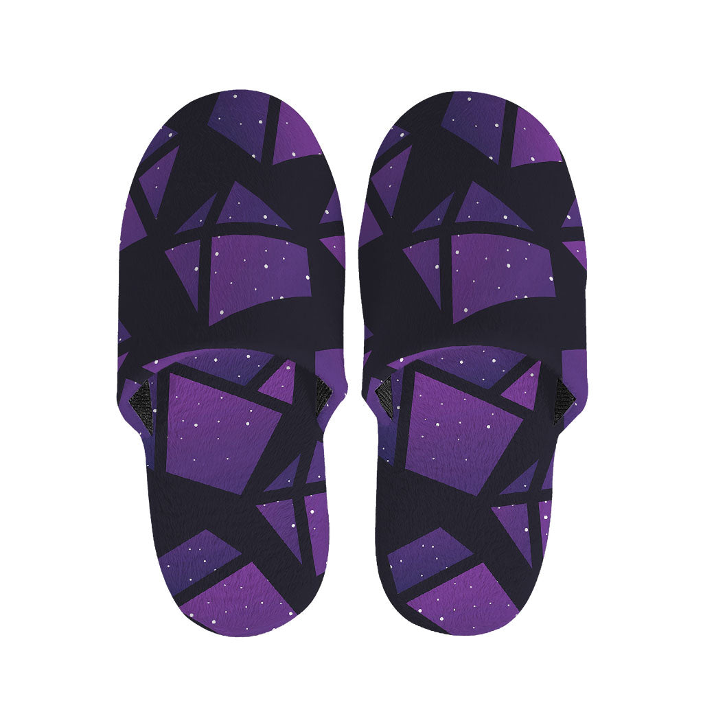 Purple Crystal Cosmic Galaxy Space Print Slippers