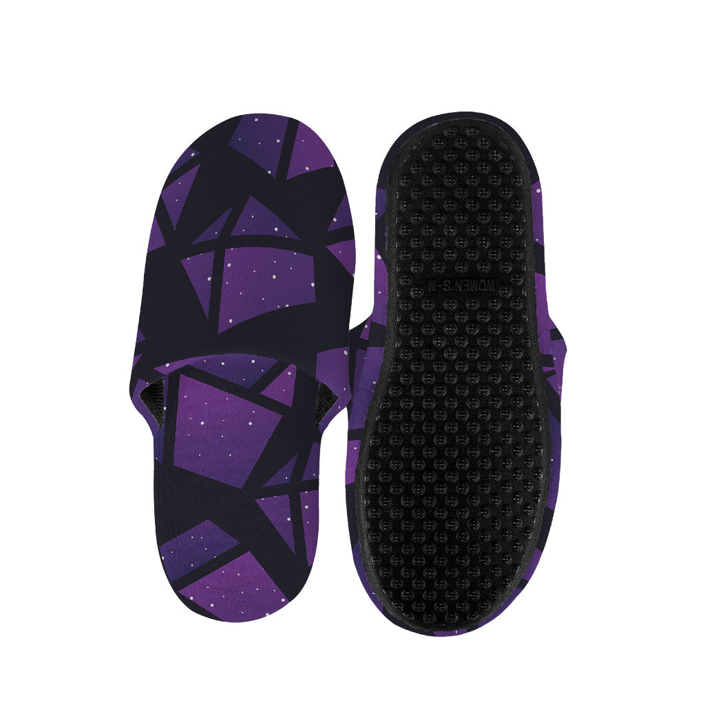 Purple Crystal Cosmic Galaxy Space Print Slippers