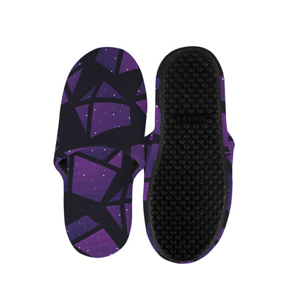 Purple Crystal Cosmic Galaxy Space Print Slippers
