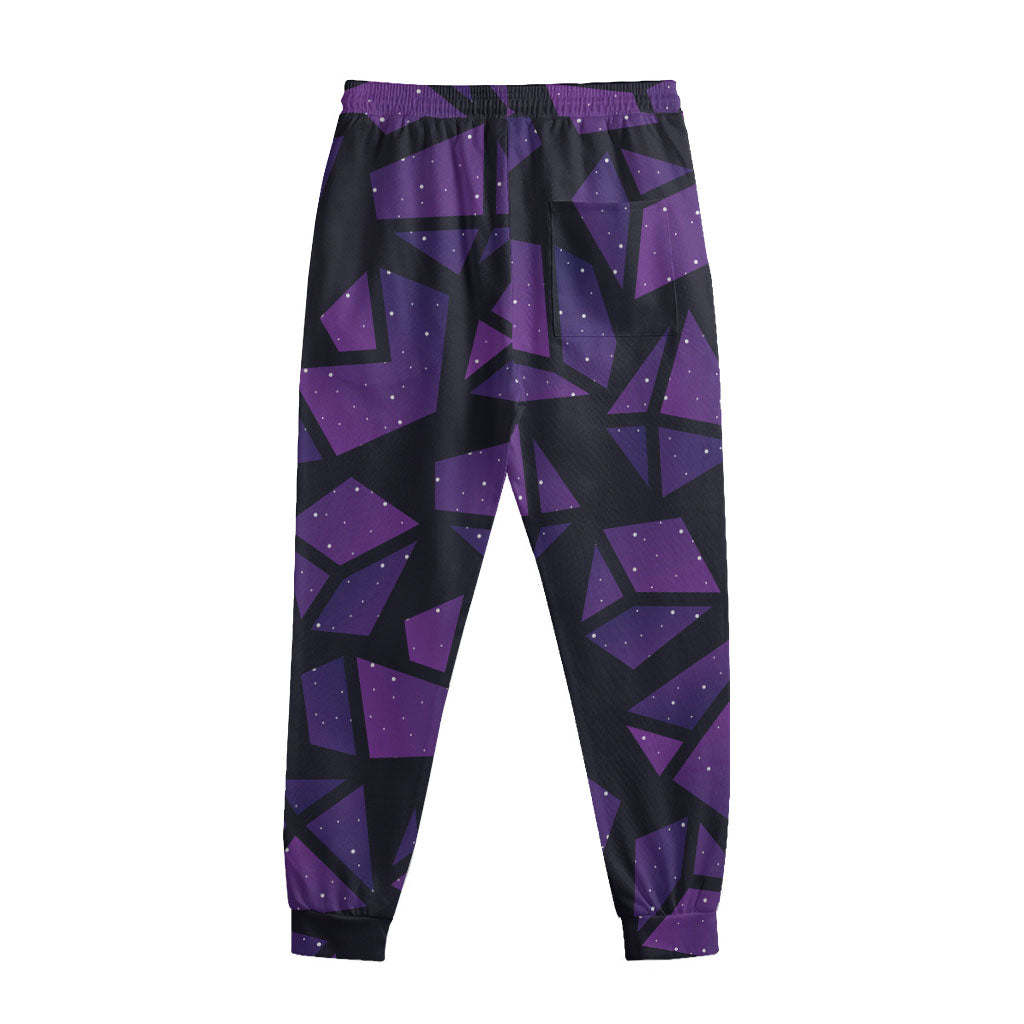 Purple Crystal Cosmic Galaxy Space Print Sweatpants