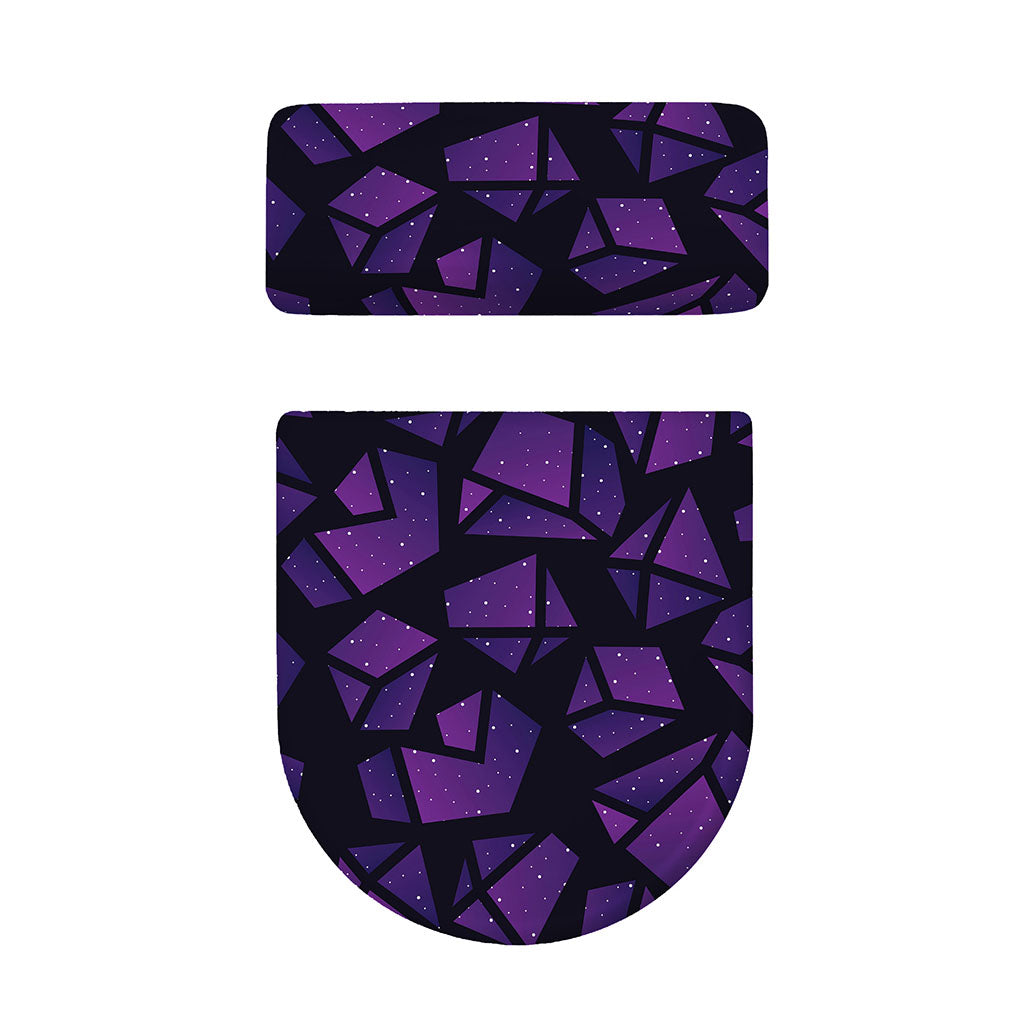 Purple Crystal Cosmic Galaxy Space Print Toilet Lid And Tank Cover Set