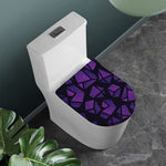 Purple Crystal Cosmic Galaxy Space Print Toilet Lid Cover