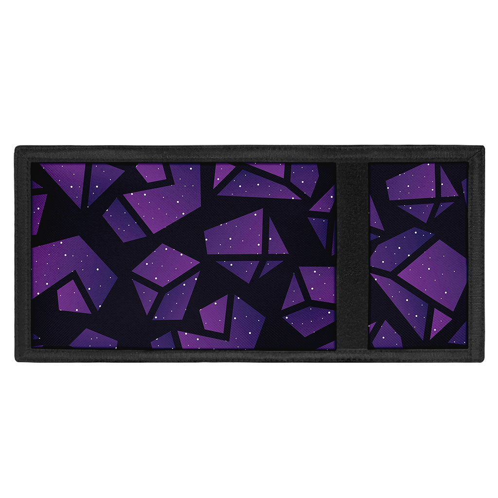Purple Crystal Cosmic Galaxy Space Print Trifold Wallet