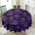 Purple Crystal Cosmic Galaxy Space Print Waterproof Round Tablecloth