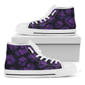Purple Crystal Cosmic Galaxy Space Print White High Top Sneakers