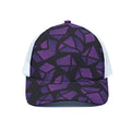 Purple Crystal Cosmic Galaxy Space Print White Mesh Trucker Hat