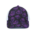 Purple Crystal Cosmic Galaxy Space Print White Mesh Trucker Cap