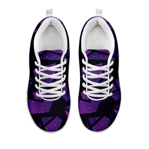 Purple Crystal Cosmic Galaxy Space Print White Running Shoes