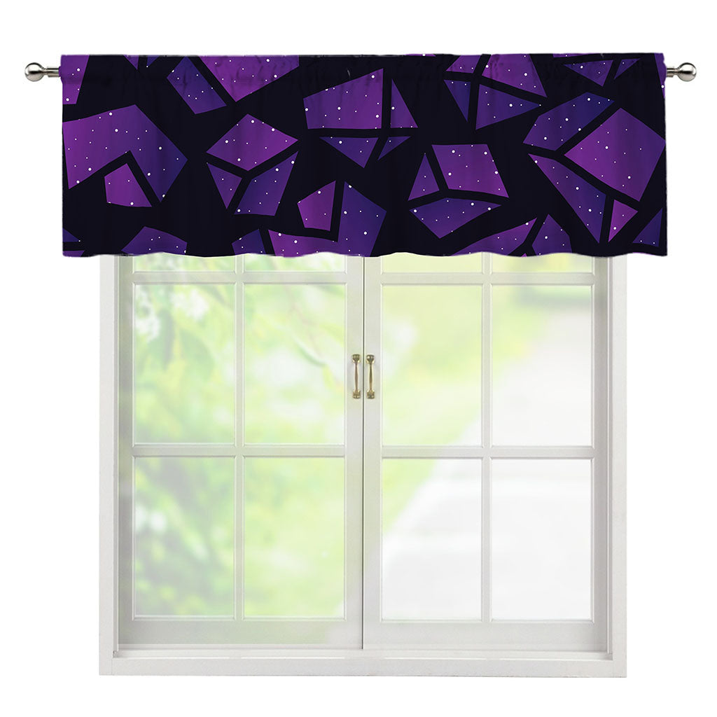 Purple Crystal Cosmic Galaxy Space Print Window Valance