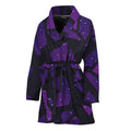 Purple Crystal Cosmic Galaxy Space Print Women's Bathrobe