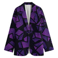 Purple Crystal Cosmic Galaxy Space Print Women's Cotton Blazer