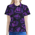 Purple Crystal Cosmic Galaxy Space Print Women's Polo Shirt