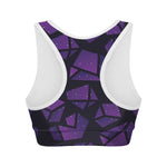 Purple Crystal Cosmic Galaxy Space Print Women's Sports Bra