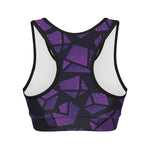 Purple Crystal Cosmic Galaxy Space Print Women's Sports Bra