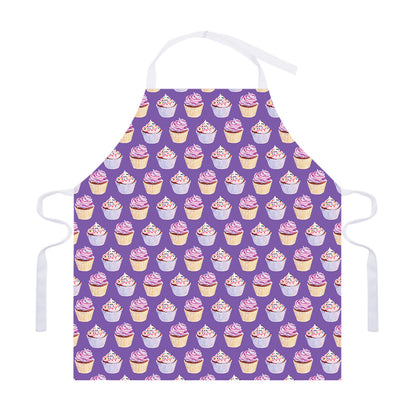 Purple Cupcake Pattern Print Adjustable Apron