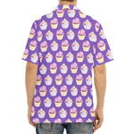 Purple Cupcake Pattern Print Aloha Shirt