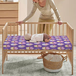 Purple Cupcake Pattern Print Baby Crib Sheet