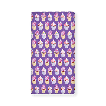 Purple Cupcake Pattern Print Baby Crib Sheet