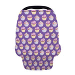 Purple Cupcake Pattern Print Baby Seat Cover