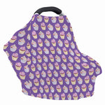 Purple Cupcake Pattern Print Baby Seat Cover