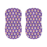 Purple Cupcake Pattern Print Bar Stool Covers