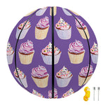 Purple Cupcake Pattern Print Basketball