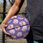 Purple Cupcake Pattern Print Basketball