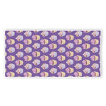 Purple Cupcake Pattern Print Beach Towel