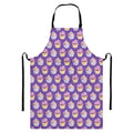 Purple Cupcake Pattern Print Bib Apron With Pocket