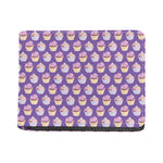 Purple Cupcake Pattern Print Bifold Wallet